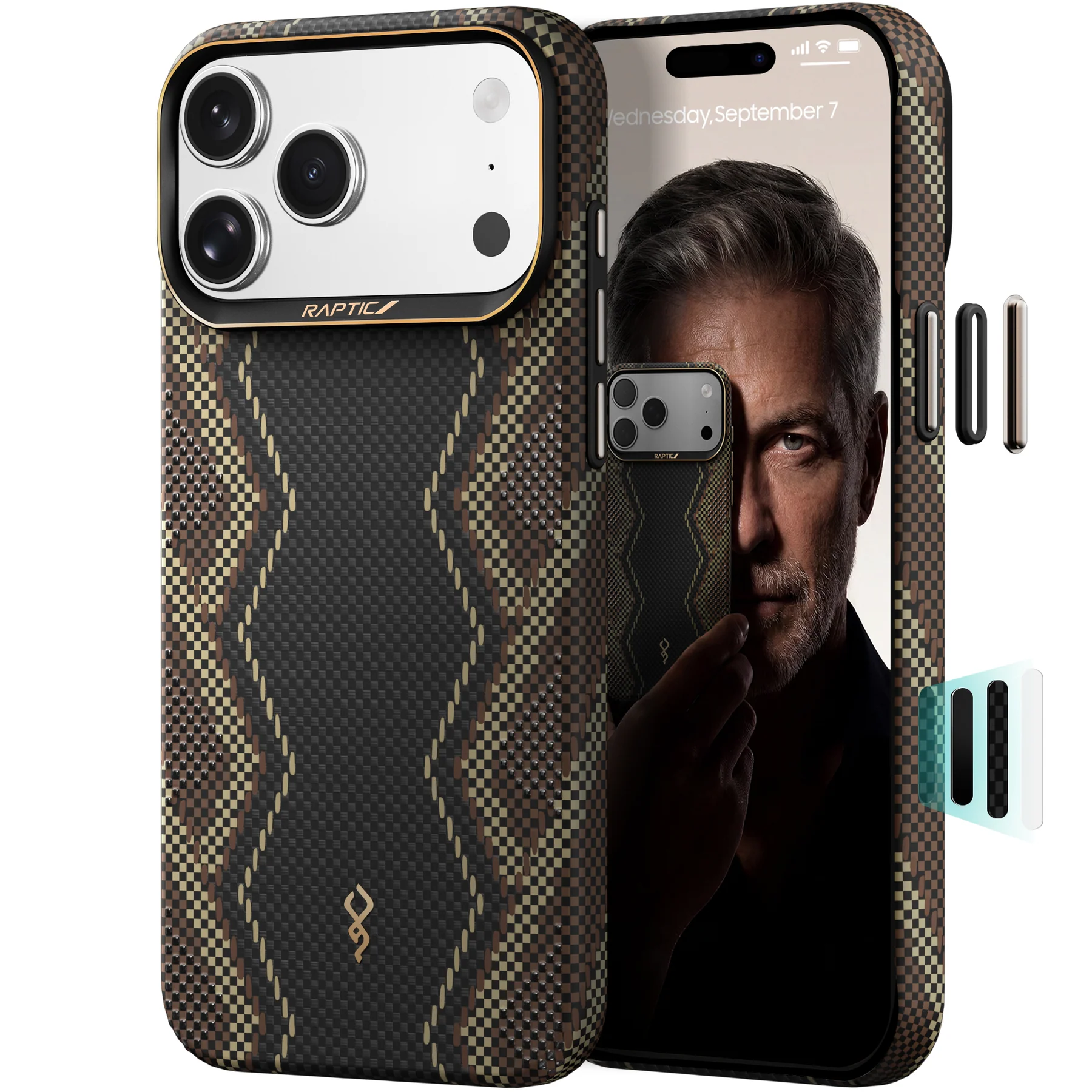 RAPTIC Aramid Skin Magsafe Phone Case for iPhone 17 Pro/ 17Pro Max - Scepter